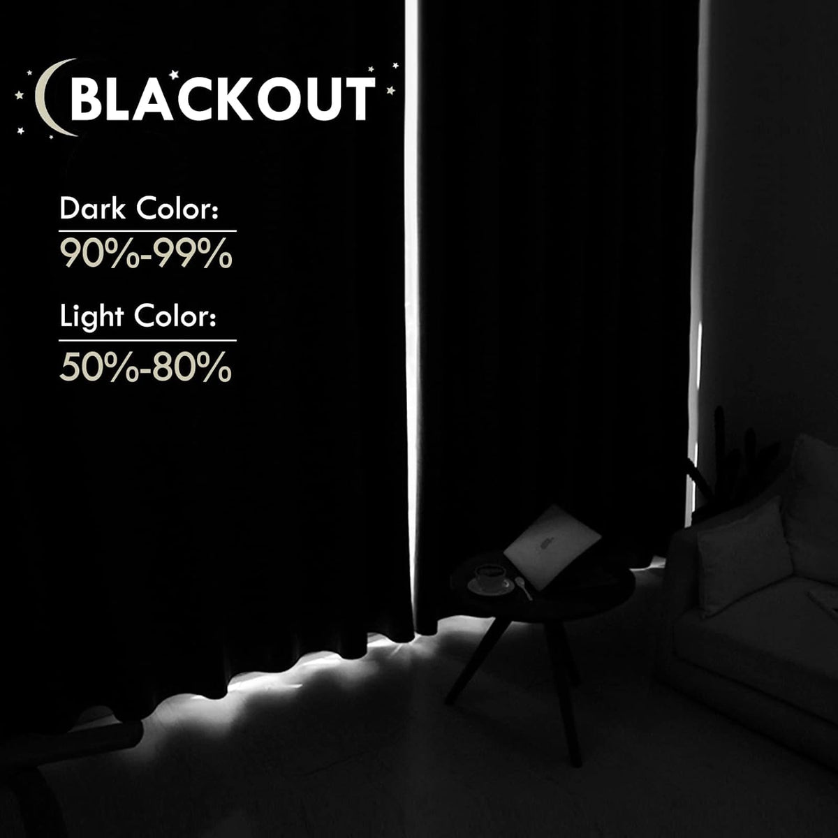 DWCN Blackout Curtains for Living Room Thermal Insulated, Energy Saving & Noise Reducing Bedroom