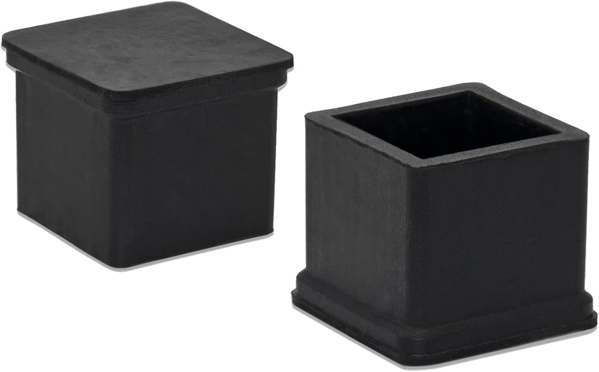 Flyshop Heavy Duty Non-Slip Rubber Leg Tips Floor Protectors Square Chair Leg Caps 25mm x 25mm (1"