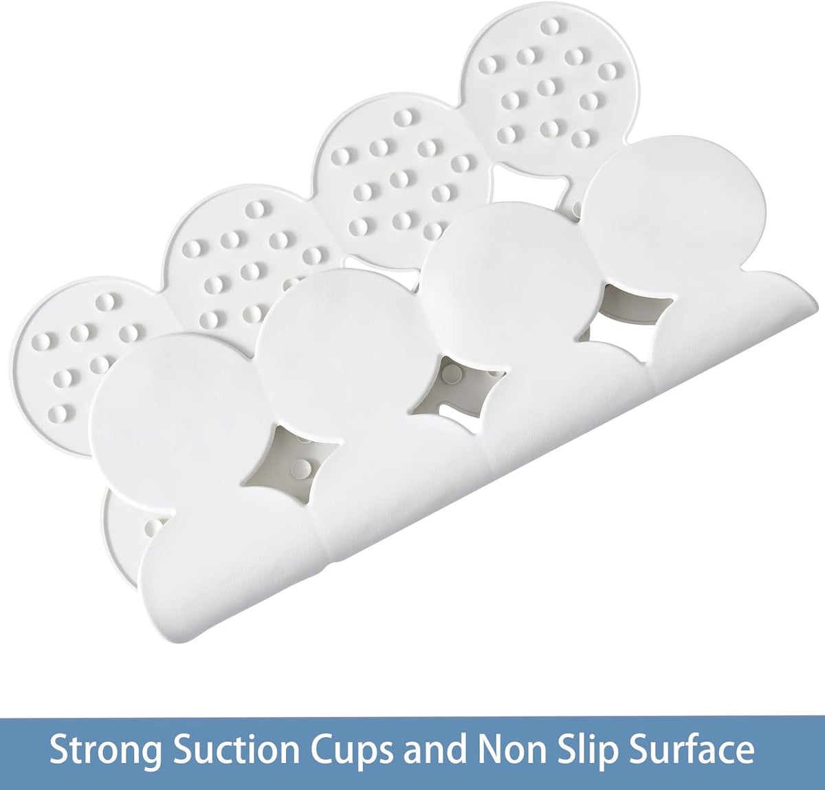 Square Shower Mat Nonslip - 2PCS Rubber Bathtub Mat with Suction Cups for Inside Shower Bathroom