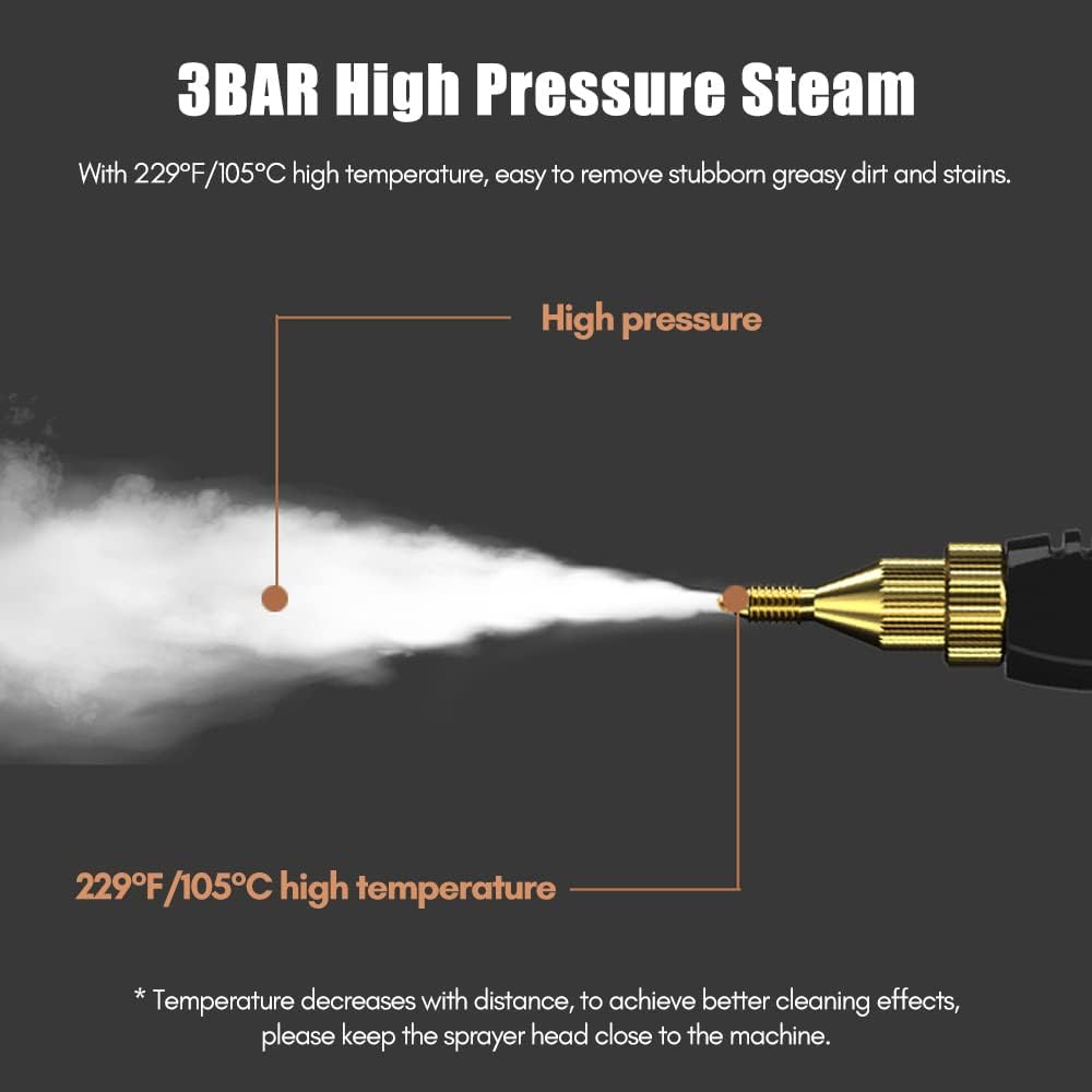 2500W Portable Handheld Steam Cleaner, High Temperature Pressurized Steam Cleaning Machine with