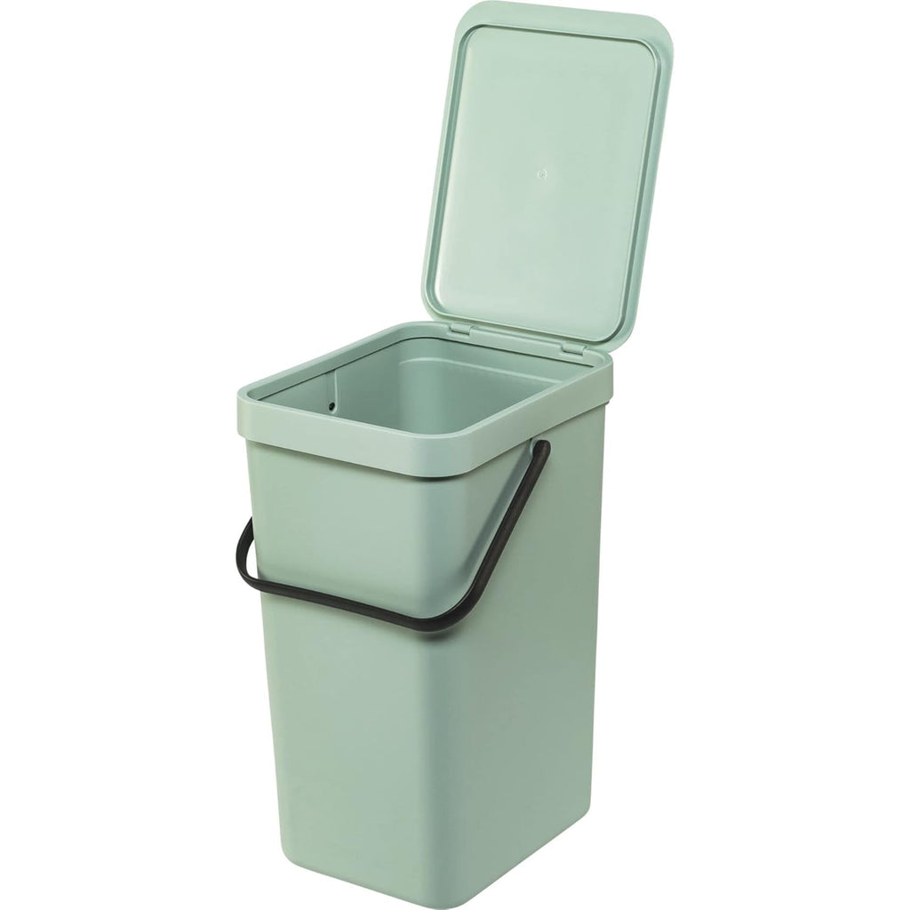 Brabantia Sort & Go Kitchen Recycling Can (4.2 Gal/Jade Green) Stackable Waste Organiser with