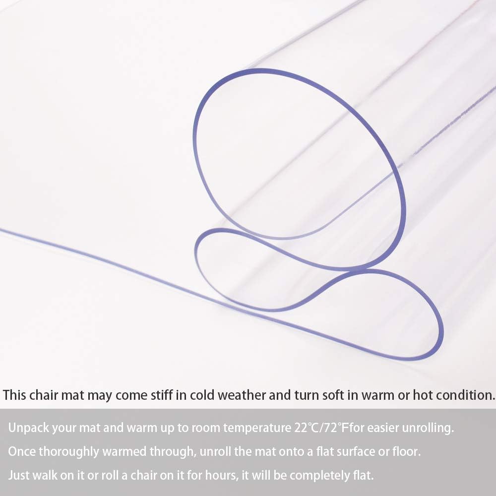 Office Chair Mat for Hardwood Floor, 1/8" Thick 53"x 45" Crystal Clear Hard Floor Chair Mat