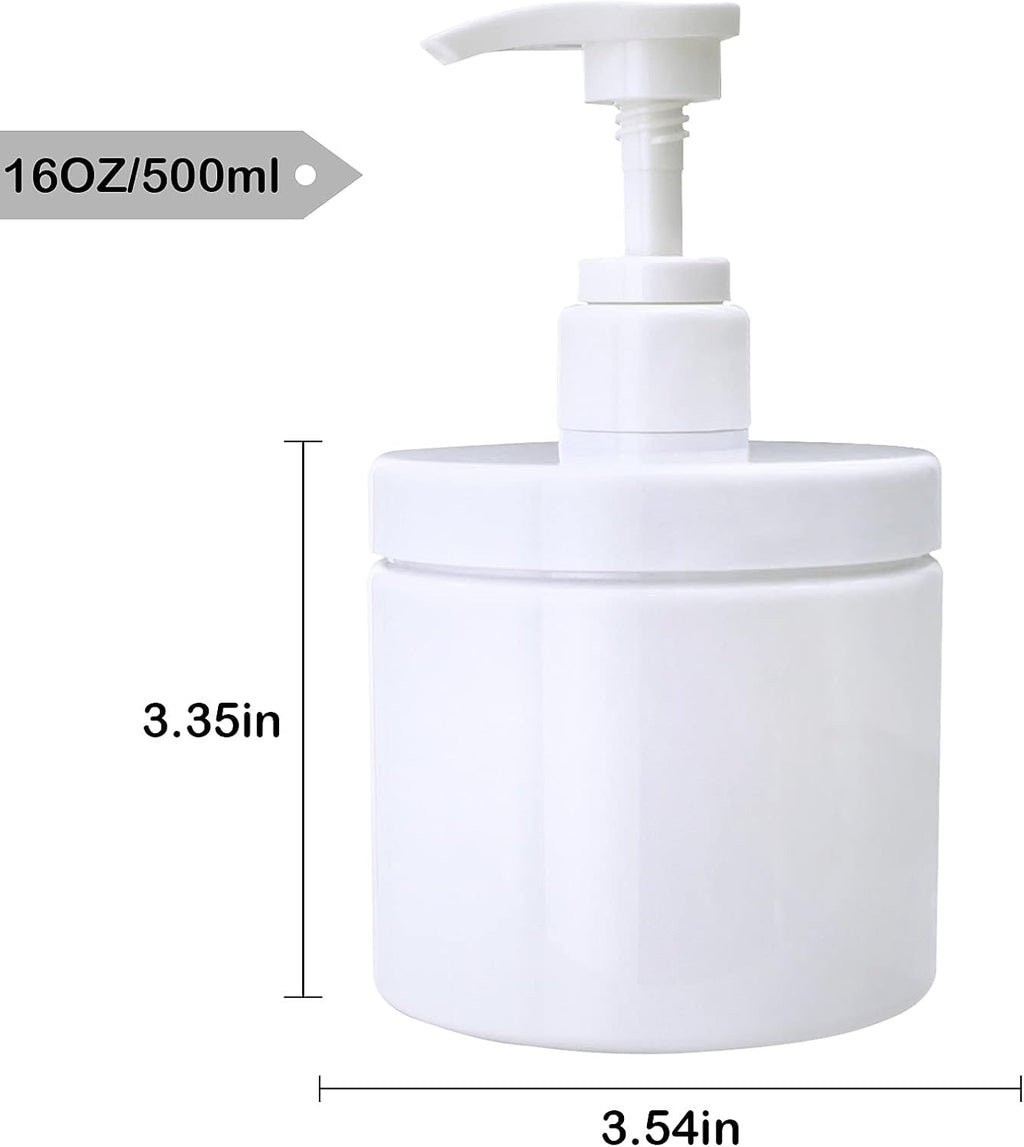 Cosywell Pump Bottle Dispenser Plastic Pump Bottles Refillable Bottles Wide Mouth Jar Style Empty