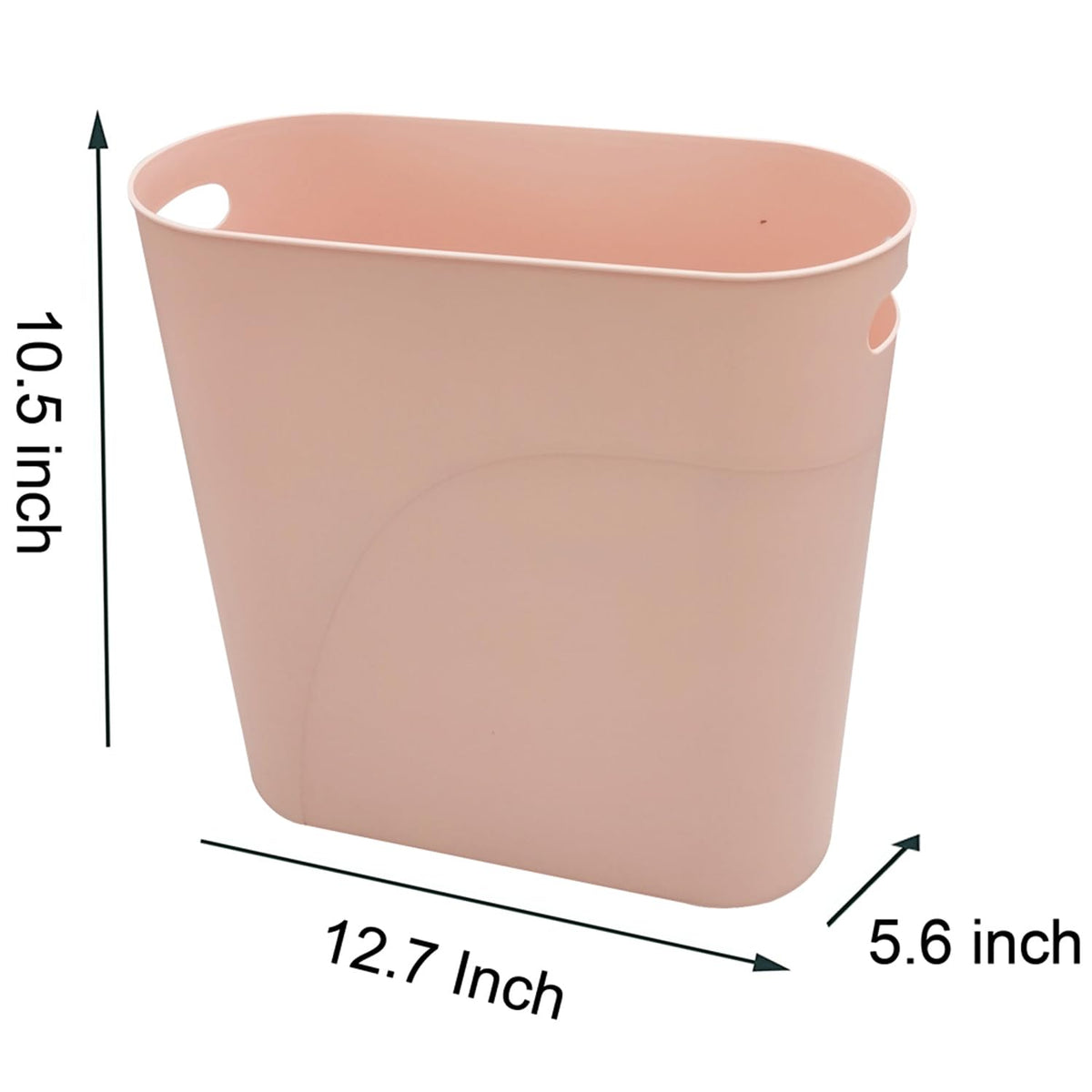 Small Trash Can Plastic Bathroom Wastebasket 3.2 Gallon Slim Garbage Container Bin with Handle for