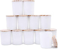 Thick Candle Jars for Making Candles 12 Pcs, 7 OZ Empty Jars with Wood Lids for Candle Making