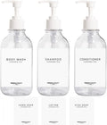 3 Pack of Shampoo and Conditioner Bottles - Apothecary Dispenser Bottle for Bathroom and Kitchen