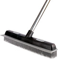 Pet Hair Rubber Broom with Carpet Rake and Squeegee, 2 in 1 Floor Brush for Carpet, 58 inch