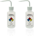2pcs of Self-Venting Safety Wash Bottles, Vol.500ml 17oz, Sodium Hypochlorite Wash Bottle, LDPE