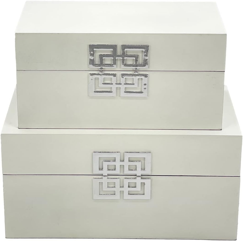 Galt International Storage Box Set Decorative Storage Box w/Hinged Lid Classic Design Wood Decor