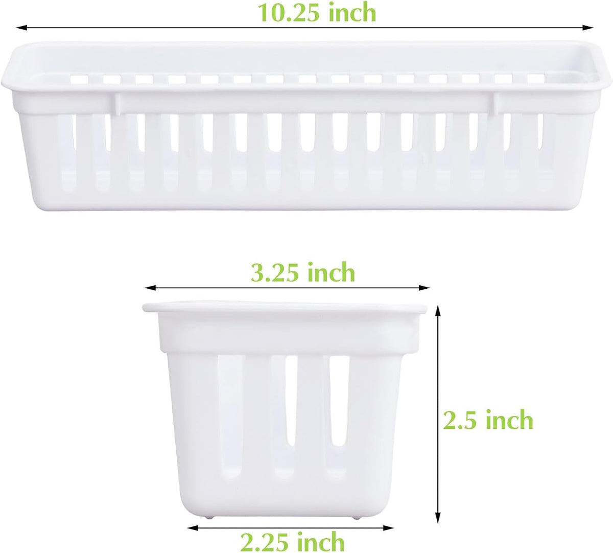 Domensi 12 Pack Slim Plastic Storage Baskets Tray for Organizing 10.25 x 3.25 x 2.5 Inch Small