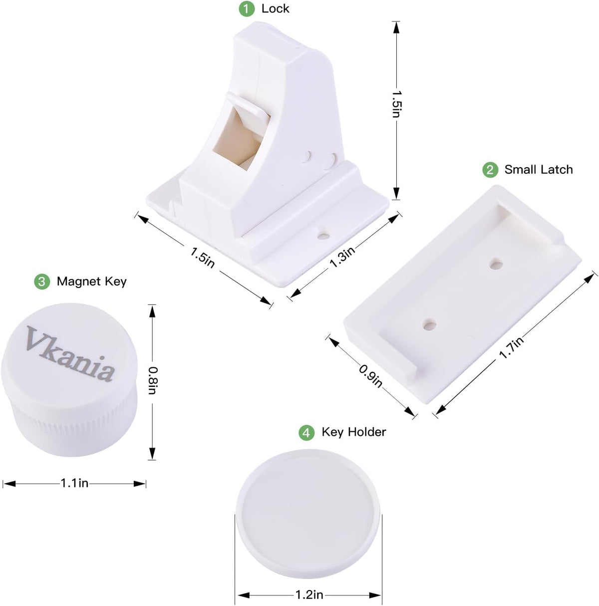 6 Pack Vkania Magnetic Cabinet Locks Baby Proofing - Baby Safety Latches for Drawers and Cabinets