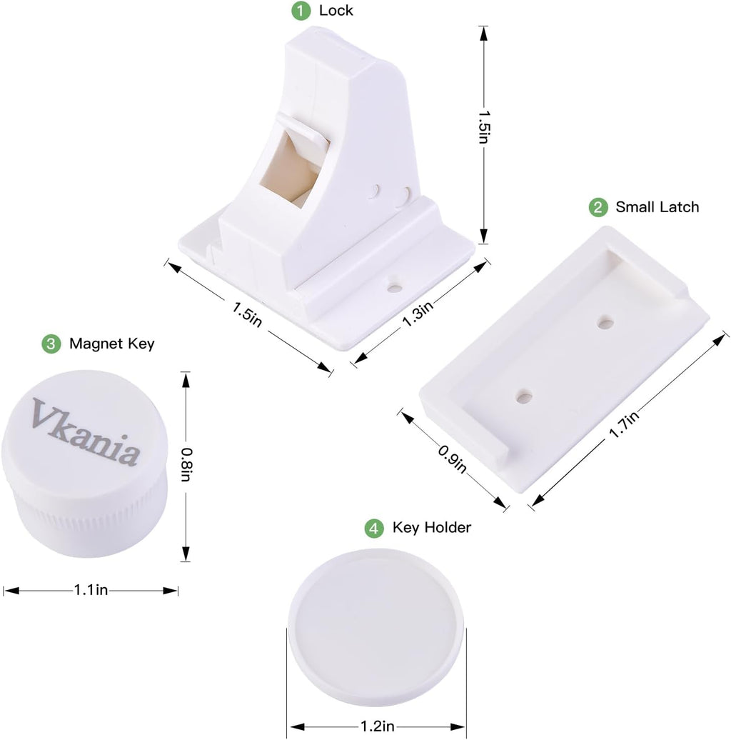 20 Pack Vkania Magnetic Cabinet Locks Baby Proofing - Baby Safety Latches for Drawers and Cabinets