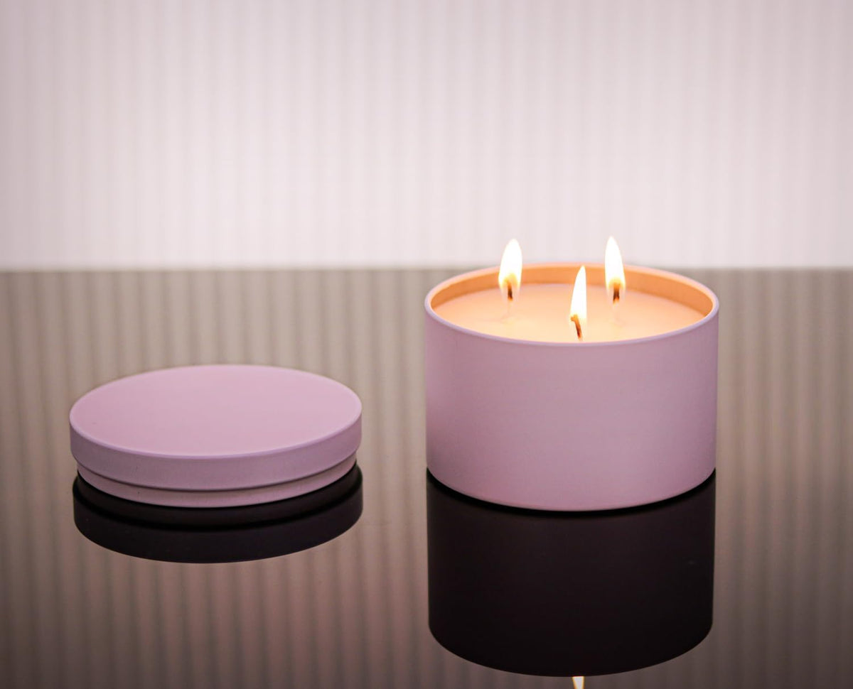 Candle Tins with Lids, 3-Wick Jars 14oz/420ml - 12 Pack Seamless Bulk Containers for Candle Making