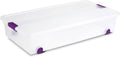 Sterilite 12-Pack ClearView Latch Box, Wheeled Underbed Organizer Bins for Home, 60 Quart