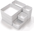 11-Piece Stackable Drawer Organizer Set, Multi-size Desk Drawer Organizer Trays Vanity Storage Bins