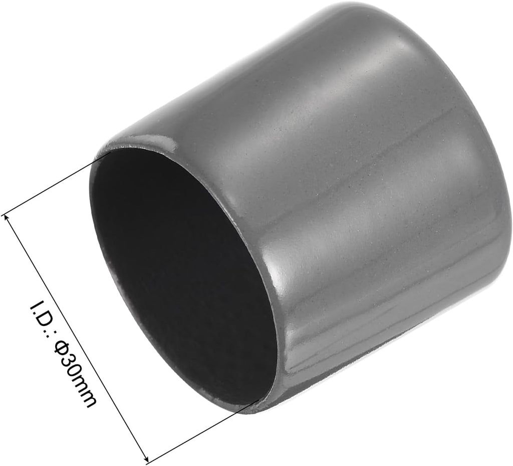 uxcell 20pcs Rubber End Caps 30mm ID Vinyl Cap Cover Screw Protectors Dark Grey