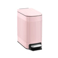 TrashAid Pink Bathroom Trash Can, 1.6 Gallon Stainless Steel Small Garbage Can with Lid, Step