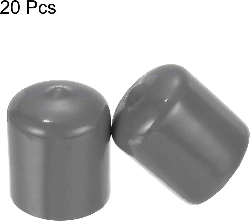 uxcell 20pcs Rubber End Caps 23mm ID Vinyl PVC Round Tube Bolt Cap Cover Screw Thread Protectors