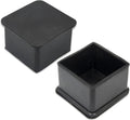 Flyshop Non-Slip Thick Rubber Leg Tips Floor Protectors Square Chair Leg Caps, 20pcs, Black, 40 mm