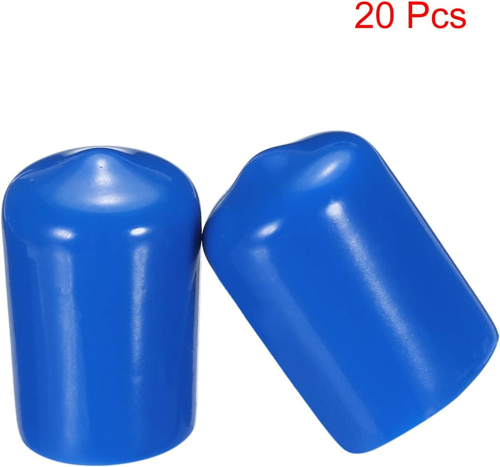 uxcell 20pcs Rubber End Caps 14mm ID Vinyl PVC Round Tube Bolt Cap Cover Screw Thread Protectors