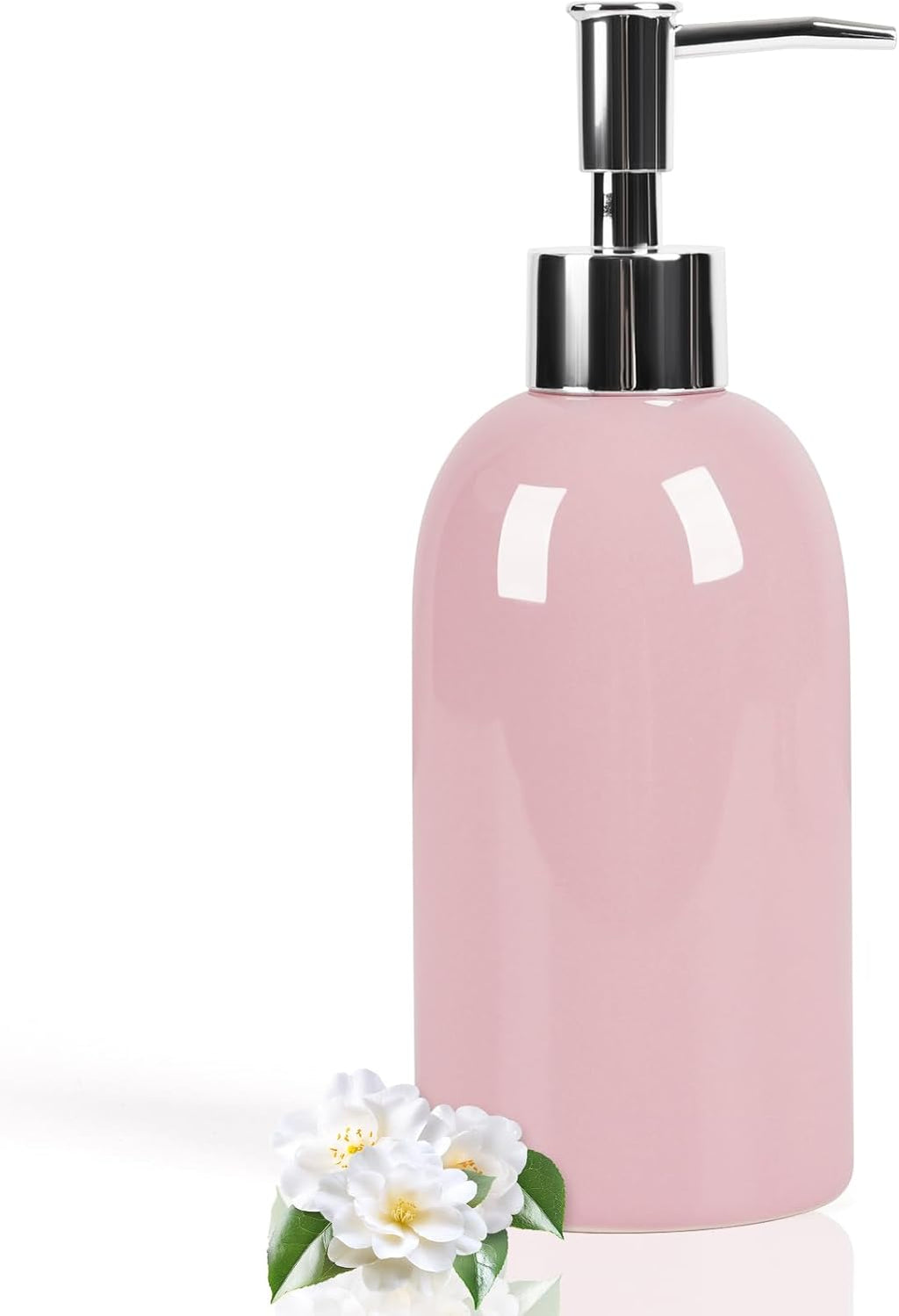 Natheeph 14OZ Ceramic Soap Dispenser Ceramic Soap Pump Dispenser Can Fill Liquid for