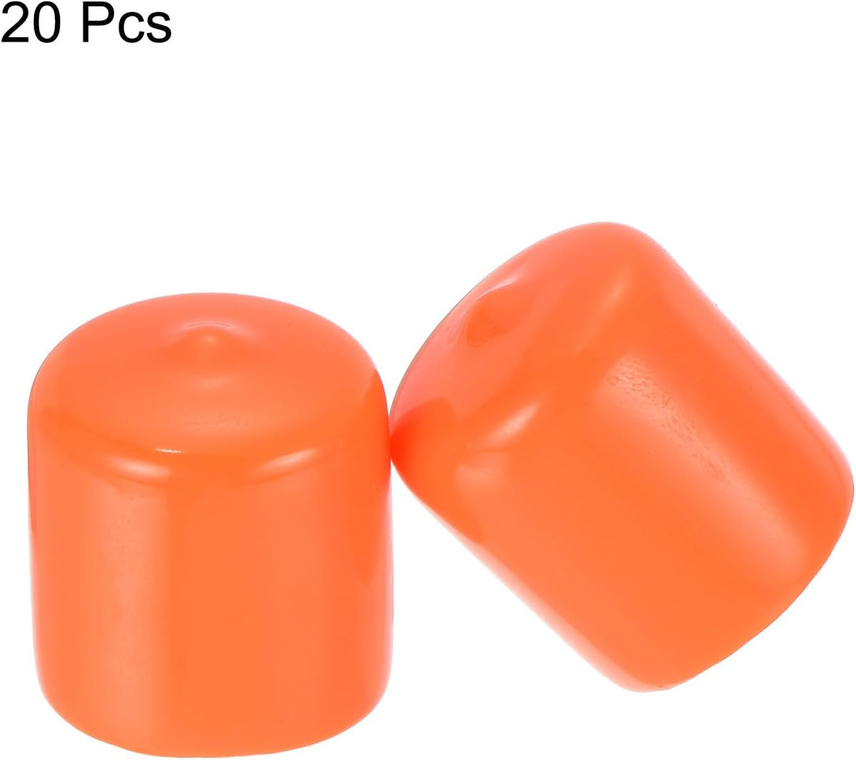 uxcell 20pcs Rubber End Caps 25mm ID Vinyl Round Tube Bolt Cap Cover Screw Thread Protectors Orange