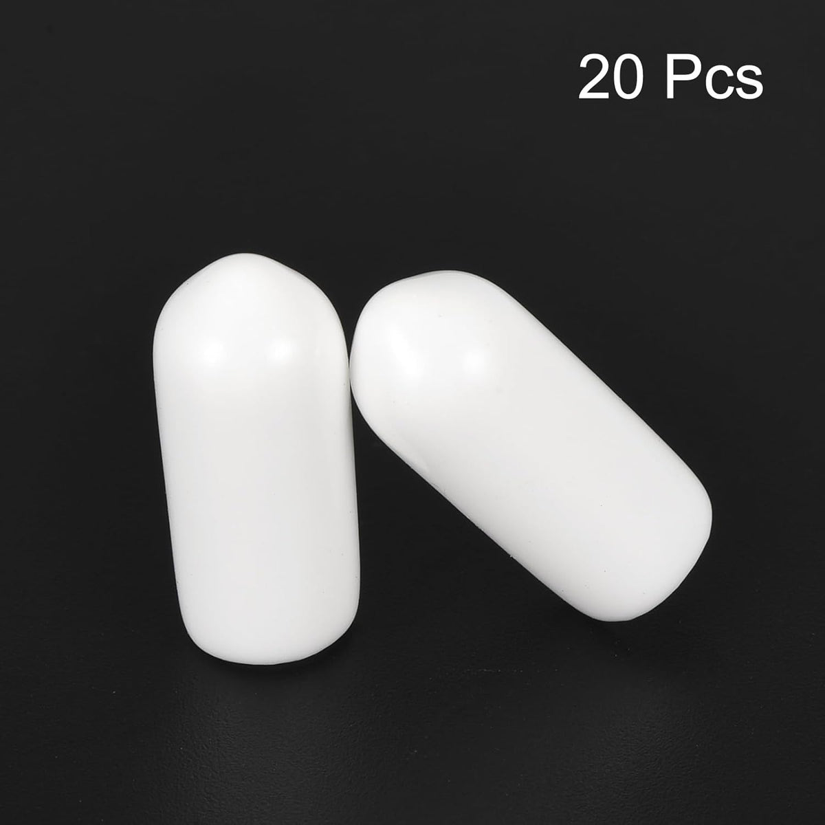 uxcell 20pcs Rubber End Caps 6mm ID Vinyl Round End Cap Cover Screw Thread Protectors White