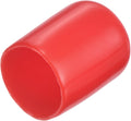 uxcell 20pcs Rubber End Caps 14.5mm ID Vinyl Round Tube Bolt Cap Cover Thread Protectors Red