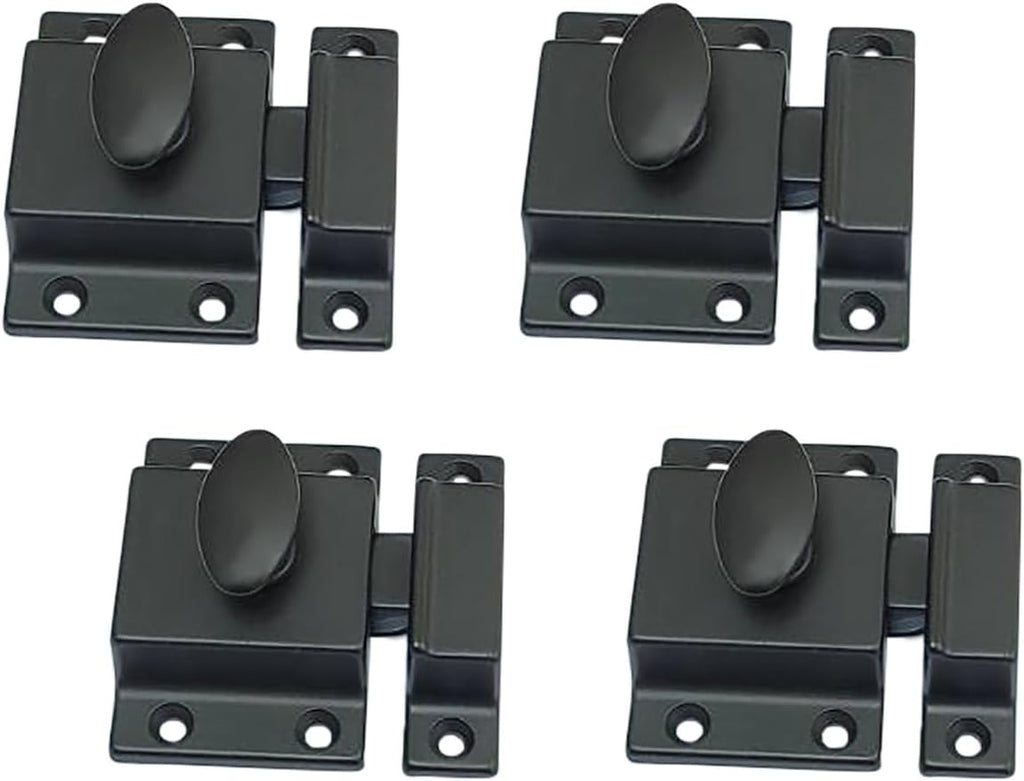 QCAA Traditional Large Oval Turn Cabinet Latch, Solid Brass, 2", for Cupboard & Other Furniture