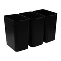 4.5 Gallon Plastic Office Wastebasket, Plastic Trash Cans, Black, 3 Packs