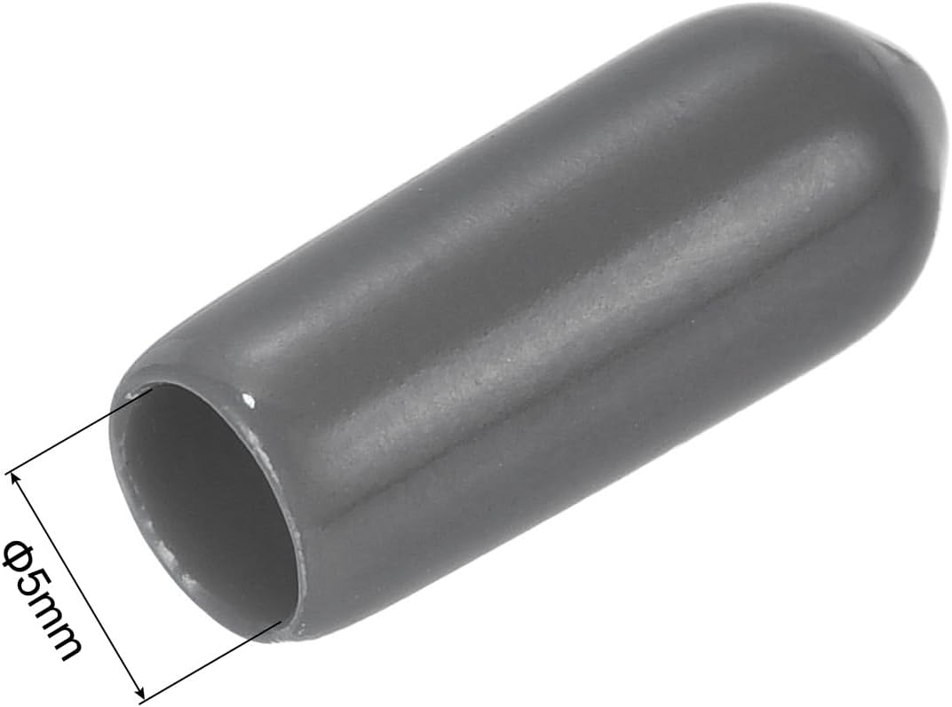 uxcell 20pcs Rubber End Caps 5mm(3/16") ID Vinyl PVC Round Tube Bolt Cap Cover Screw Thread