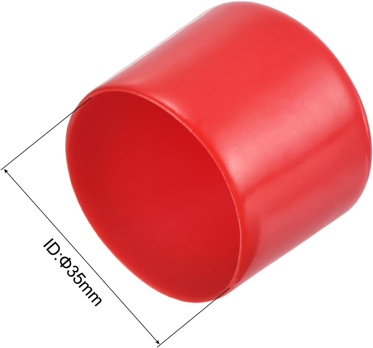 uxcell 20pcs Rubber End Caps 35mm ID Vinyl Round Tube Bolt Cap Cover Thread Protectors Red