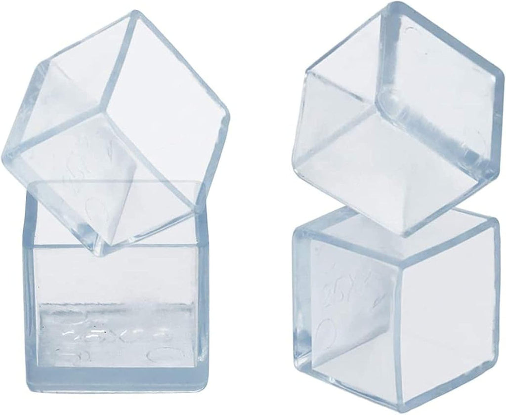 10 Pcs Transparent Square Anti-Slip Rubber Leg Tips Chair Leg Caps Furniture Floor Protectors Chair