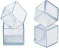 16 Pcs Transparent Square Anti-Slip Rubber Leg Tips Chair Leg Caps Furniture Floor Protectors Chair