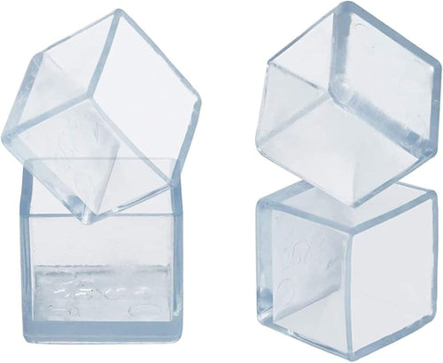 16 Pcs Transparent Square Anti-Slip Rubber Leg Tips Chair Leg Caps Furniture Floor Protectors Chair