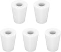 Labasics 5-Pack 2# Single-Hole Silicone Stoppers, White Tapered Lab Seal Stoppers with 0.31" Hole
