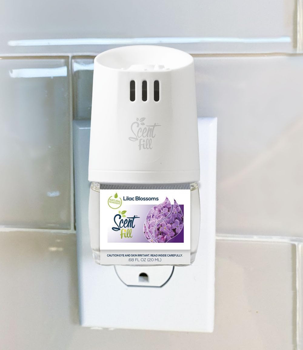 Scent Fill Lilac Blossoms Plug in Air Freshener, Scented Oil Refills, 2 Refills + Diffuser