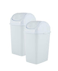 Superio Medium Trash Can with Lid 4.5 Gallon Plastic Swing Top Garbage Can Slim Waste Bin for Under