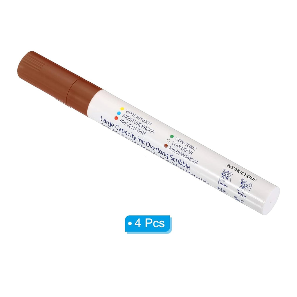 PATIKIL Grout Pen, 4 Pack Brown Tile Marker Waterproof Grout Sealer Pen Tile Repair Pens Paint Pens