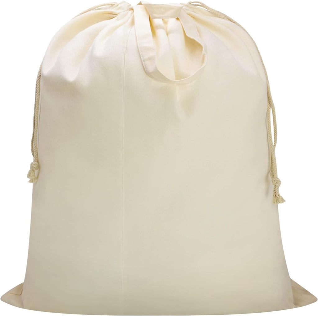 Canvas Laundry Bag 40in x 35in, Thick Cotton Laundry Bag with Handles & Drawstring, Extra Large