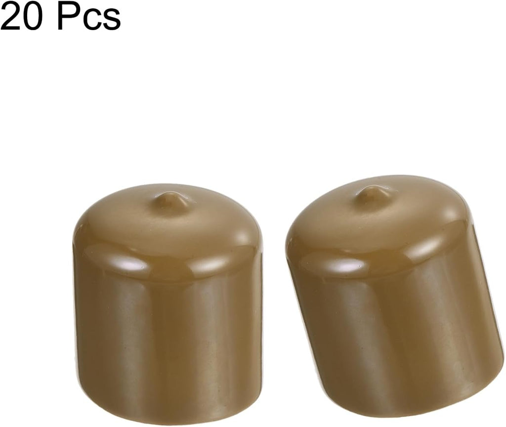 uxcell 20pcs Rubber End Caps 31mm(1 1/4") ID Vinyl PVC Round Tube Bolt Cap Cover Screw Thread