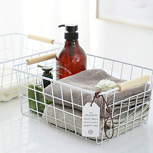Kitchen Wire Baskets Farmhouse Decor Metal Food Storage Organizer,Household Refrigerator Bin with