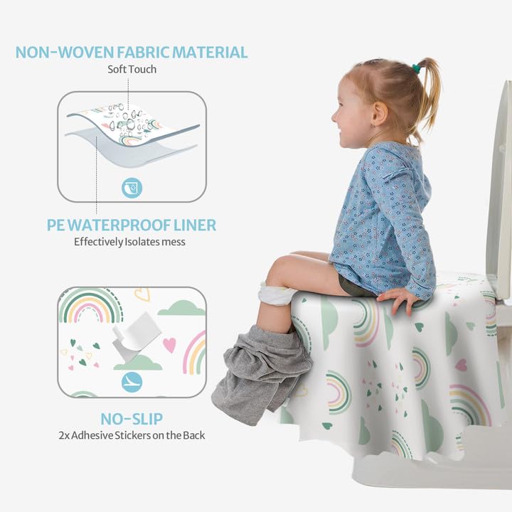 Blissful Diary 30 Pcs Toilet Seat Covers Disposable for Toddlers & Adults, Extra Large Waterproof