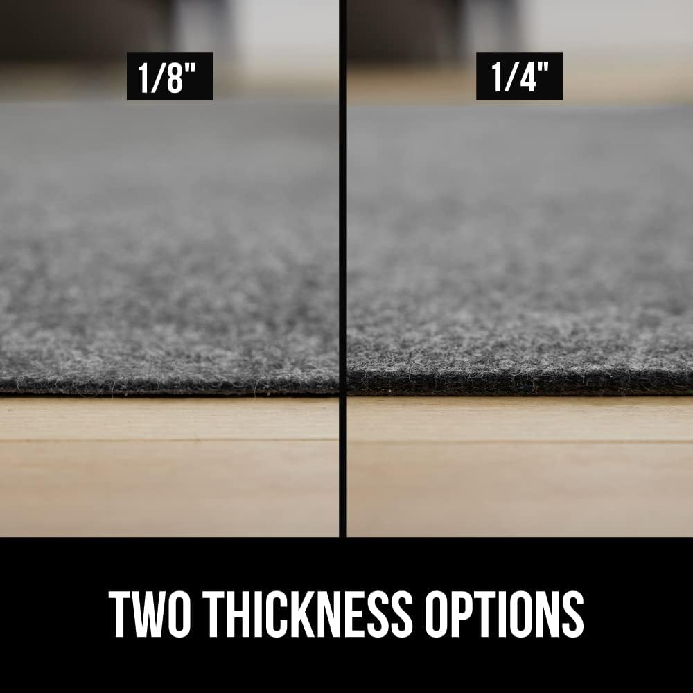 GORILLA GRIP Felt and Natural Rubber Stay in Place Slip Resistant Rug Pad, 1/8in Thick, 3x5 FT