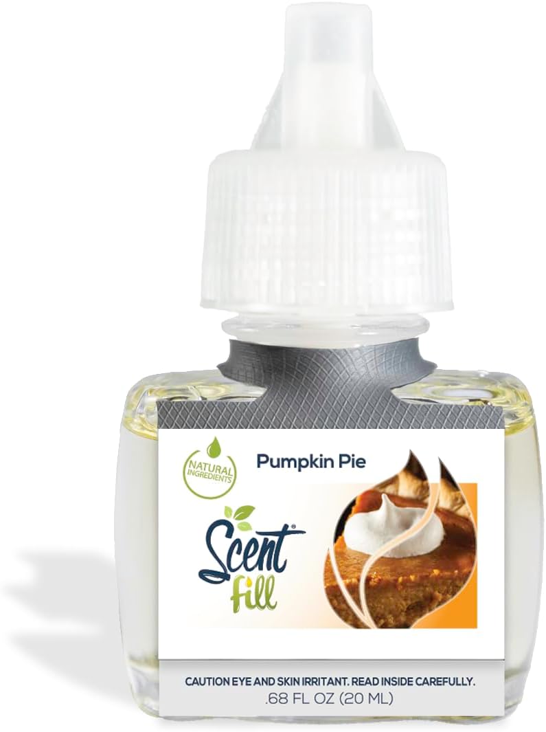 Scent Fill Pumpkin Pie Plug in Air Freshener, 4 Scented Oil Refills