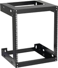 12U Wall Mount Rack Open Frame 19 Inch Server Equipment 2 Post Network Cabinet 18 inches Depth