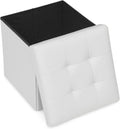 Athena Collection 15" Storage Ottoman Bench Folding Bench with 40L Hidden Storage, Small Cube