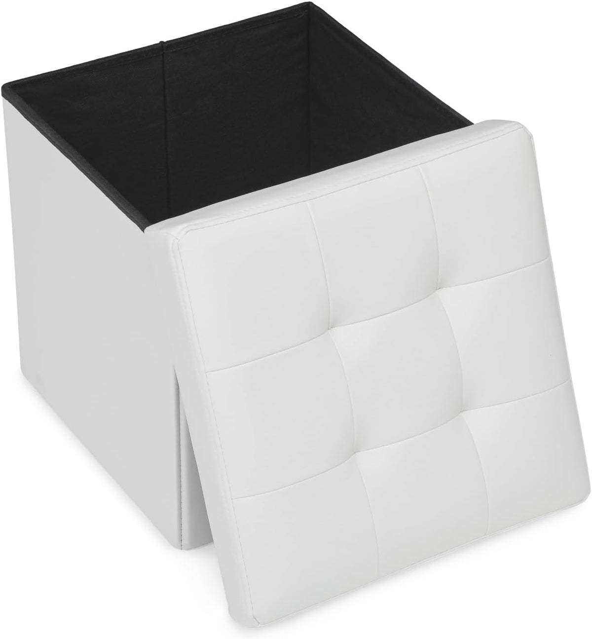 Athena Collection 15" Storage Ottoman Bench Folding Bench with 40L Hidden Storage, Small Cube