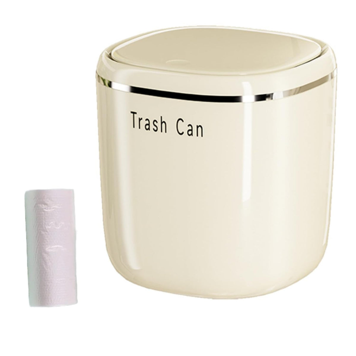 0.8 Gallon Desktop Mini Trash Can with Push-Open Lid, Small Waste Baskets Includes 50 Free Bags