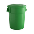 55 Gallon Green Round Commercial Trash Can with Lid